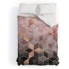 Society6 2021 Cotton Comforter, King, Anita’s & Bella’s Artwork Gold Palm Leaves Dream 1(Elisabeth Fredriksson Pink Grey Gradient Cubes 2)
