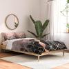Society6 2021 Cotton Comforter, King, Anita’s & Bella’s Artwork Gold Palm Leaves Dream 1(Elisabeth Fredriksson Pink Grey Gradient Cubes 2)