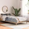 Society6 2021 Cotton Comforter, King, Anita’s & Bella’s Artwork Gold Palm Leaves Dream 1(Elisabeth Fredriksson Soft Blue Gradient Cubes 2)