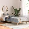 Society6 2021 Cotton Comforter, King, Anita’s & Bella’s Artwork Gold Palm Leaves Dream 1(Elisabeth Fredriksson Soft Blue Gradient Cubes 2)