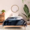 Society6 2021 Cotton Comforter, King, Anita’s & Bella’s Artwork Gold Palm Leaves Dream 1(Elizabeth Karlson Blush Navy Gray Abstract Calm)