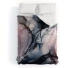 Society6 2021 Cotton Comforter, King, Anita’s & Bella’s Artwork Gold Palm Leaves Dream 1(Elizabeth Karlson Blush Navy Gray Abstract Calm)