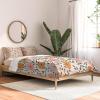 Society6 2021 Cotton Comforter, King, Anita’s & Bella’s Artwork Gold Palm Leaves Dream 1(Emanuela Carratoni 70s Floral Theme)