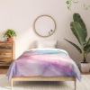 Society6 2021 Cotton Comforter, King, Anita’s & Bella’s Artwork Gold Palm Leaves Dream 1(Emanuela Carratoni Iridescent Marble)
