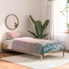 Society6 2021 Cotton Comforter, King, Anita’s & Bella’s Artwork Gold Palm Leaves Dream 1(Emanuela Carratoni Moontime on the Beach)