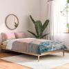Society6 2021 Cotton Comforter, King, Anita’s & Bella’s Artwork Gold Palm Leaves Dream 1(Emanuela Carratoni Moontime on the Beach)