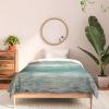 Society6 2021 Cotton Comforter, King, Anita’s & Bella’s Artwork Gold Palm Leaves Dream 1(Hannah Kemp Ocean 2)