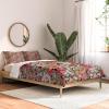 Society6 2021 Cotton Comforter, King, Anita’s & Bella’s Artwork Gold Palm Leaves Dream 1(Huebucket Because Sloths)