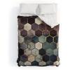 Society6 2021 Cotton Comforter, King, Anita’s & Bella’s Artwork Gold Palm Leaves Dream 1(Monika Strigel 1p Rugged Marble Hexagon)