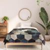 Society6 2021 Cotton Comforter, King, Anita’s & Bella’s Artwork Gold Palm Leaves Dream 1(Monika Strigel 1p Rugged Marble Hexagon)