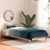 Society6 2021 Cotton Comforter, King, Anita’s & Bella’s Artwork Gold Palm Leaves Dream 1(Monika Strigel Within the Tides Crashing Waves Teal)