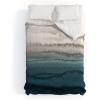 Society6 2021 Cotton Comforter, King, Anita’s & Bella’s Artwork Gold Palm Leaves Dream 1(Monika Strigel Within the Tides Crashing Waves Teal)