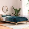 Society6 2021 Cotton Comforter, King, Anita’s & Bella’s Artwork Gold Palm Leaves Dream 1(Monika Strigel Within the Tides Crashing Waves Teal)