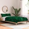 Society6 2021 Cotton Comforter, King, Anita’s & Bella’s Artwork Gold Palm Leaves Dream 1(Sheila Wenzel-ganny Emerald Green Abstract)