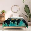 Society6 2021 Cotton Comforter, King, Anita’s & Bella’s Artwork Gold Palm Leaves Dream 1(Spacefrogdesigns Forest Mist)