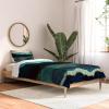 Society6 2021 Cotton Comforter, King, Anita’s & Bella’s Artwork Gold Palm Leaves Dream 1(Spacefrogdesigns Indigo Mountains)