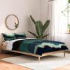 Society6 2021 Cotton Comforter, King, Anita’s & Bella’s Artwork Gold Palm Leaves Dream 1(Spacefrogdesigns Indigo Mountains)
