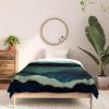 Society6 2021 Cotton Comforter, King, Anita’s & Bella’s Artwork Gold Palm Leaves Dream 1(Spacefrogdesigns Indigo Mountains)