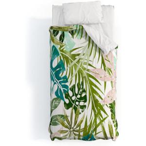 Society6 2021 Cotton Comforter, King, Anita’s & Bella’s Artwork Gold Palm Leaves Dream 1(83 Oranges Veronica Summer)