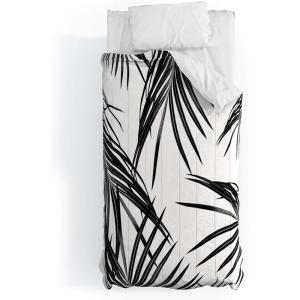 Society6 2021 Cotton Comforter, King, Anita’s & Bella’s Artwork Gold Palm Leaves Dream 1(Anita’s & Bella’s Artwork Black Palm Leaves Dream 1)