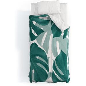 Society6 2021 Cotton Comforter, King, Anita’s & Bella’s Artwork Gold Palm Leaves Dream 1(Anita’s & Bella’s Artwork Monstera Leaves Vibes 1)