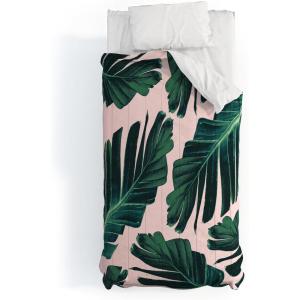 Society6 2021 Cotton Comforter, King, Anita’s & Bella’s Artwork Gold Palm Leaves Dream 1(Anita’s & Bella’s Artwork Tropical Banana Leaves Dream 1)