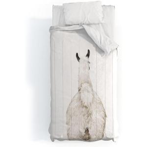 Society6 2021 Cotton Comforter, King, Anita’s & Bella’s Artwork Gold Palm Leaves Dream 1(Big Nose Work Llama Butt)