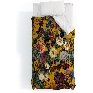 Society6 2021 Cotton Comforter, King, Anita’s & Bella’s Artwork Gold Palm Leaves Dream 1(Burcu Korkmazyurek Exotic Garden V)