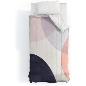 Society6 2021 Cotton Comforter, King, Anita’s & Bella’s Artwork Gold Palm Leaves Dream 1(Emanuela Carratoni Pastel Shapes)