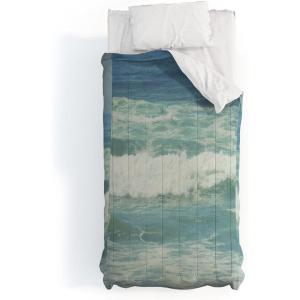 Society6 2021 Cotton Comforter, King, Anita’s & Bella’s Artwork Gold Palm Leaves Dream 1(Hannah Kemp Ocean 2)