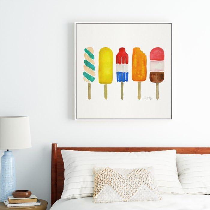 imageSociety6 Popsicle Collection Canvas Print Modern Wall Art by Cat Coquillette Framed Canvas GalleryQuality Canvas with FadeResistant Ink 10 X 10 WhiteWhite