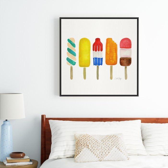 imageSociety6 Popsicle Collection Canvas Print Modern Wall Art by Cat Coquillette Framed Canvas GalleryQuality Canvas with FadeResistant Ink 10 X 10 WhiteBlack