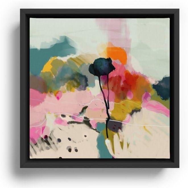 imageSociety6 Paysage Abstract Canvas Print Modern Wall Art by Lalunetricotee Art Paintings Framed Canvas GalleryQuality Canvas with FadeResistant Ink 20 X 20 MapleBlack