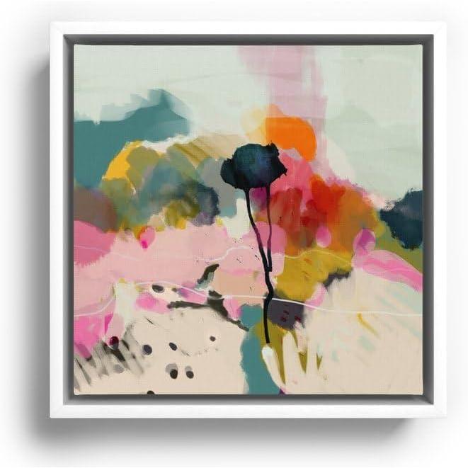imageSociety6 Paysage Abstract Canvas Print Modern Wall Art by Lalunetricotee Art Paintings Framed Canvas GalleryQuality Canvas with FadeResistant Ink 20 X 20 MapleWhite
