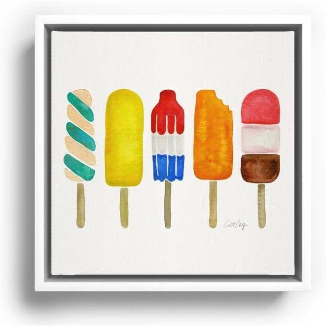 imageSociety6 Popsicle Collection Canvas Print Modern Wall Art by Cat Coquillette Framed Canvas GalleryQuality Canvas with FadeResistant Ink 10 X 10 WhiteWhite