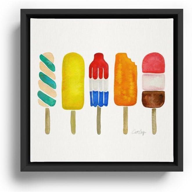 imageSociety6 Popsicle Collection Canvas Print Modern Wall Art by Cat Coquillette Framed Canvas GalleryQuality Canvas with FadeResistant Ink 10 X 10 WhiteBlack