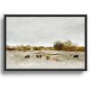 Society6 Cows Canvas Print – Modern Wall Art by The Sea by Dan Hobday Art – Framed Canvas, Gallery-Quality Canvas with Fade-Resistant Ink, 12 X 8, Walnut(Black)