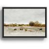 Society6 Cows Canvas Print – Modern Wall Art by The Sea by Dan Hobday Art – Framed Canvas, Gallery-Quality Canvas with Fade-Resistant Ink, 12 X 8, Walnut(Black)