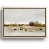 Society6 Cows Canvas Print – Modern Wall Art by The Sea by Dan Hobday Art – Framed Canvas, Gallery-Quality Canvas with Fade-Resistant Ink, 12 X 8, Walnut(Maple)