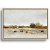 Society6 Cows Canvas Print – Modern Wall Art by The Sea by Dan Hobday Art – Framed Canvas, Gallery-Quality Canvas with Fade-Resistant Ink, 12 X 8, Walnut(Maple)