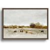 Society6 Cows Canvas Print – Modern Wall Art by The Sea by Dan Hobday Art – Framed Canvas, Gallery-Quality Canvas with Fade-Resistant Ink, 12 X 8, Walnut(Walnut)