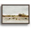 Society6 Cows Canvas Print – Modern Wall Art by The Sea by Dan Hobday Art – Framed Canvas, Gallery-Quality Canvas with Fade-Resistant Ink, 12 X 8, Walnut(Walnut)