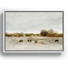 Society6 Cows Canvas Print – Modern Wall Art by The Sea by Dan Hobday Art – Framed Canvas, Gallery-Quality Canvas with Fade-Resistant Ink, 12 X 8, Walnut(White)