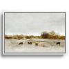 Society6 Cows Canvas Print – Modern Wall Art by The Sea by Dan Hobday Art – Framed Canvas, Gallery-Quality Canvas with Fade-Resistant Ink, 12 X 8, Walnut(White)