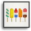 Society6 Popsicle Collection Canvas Print – Modern Wall Art by Cat Coquillette – Framed Canvas, Gallery-Quality Canvas with Fade-Resistant Ink, 10 X 10, White(Black)