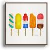 Society6 Popsicle Collection Canvas Print – Modern Wall Art by Cat Coquillette – Framed Canvas, Gallery-Quality Canvas with Fade-Resistant Ink, 10 X 10, White(Walnut)