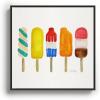 Society6 Popsicle Collection Canvas Print – Modern Wall Art by Cat Coquillette – Framed Canvas, Gallery-Quality Canvas with Fade-Resistant Ink, 10 X 10, White(Black)