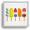 Society6 Popsicle Collection Canvas Print – Modern Wall Art by Cat Coquillette – Framed Canvas, Gallery-Quality Canvas with Fade-Resistant Ink, 10 X 10, White(White)