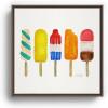 Society6 Popsicle Collection Canvas Print – Modern Wall Art by Cat Coquillette – Framed Canvas, Gallery-Quality Canvas with Fade-Resistant Ink, 10 X 10, White(Walnut)