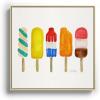 Society6 Popsicle Collection Canvas Print – Modern Wall Art by Cat Coquillette – Framed Canvas, Gallery-Quality Canvas with Fade-Resistant Ink, 10 X 10, White(Maple)